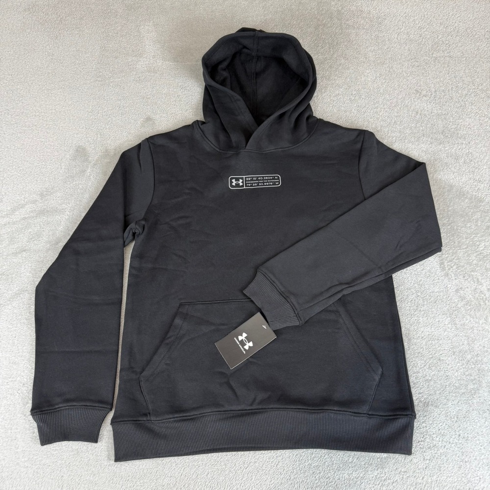 Under Armour Ode to the Globe Hoodie Youth Large YL Black Pocket $40 New NWT